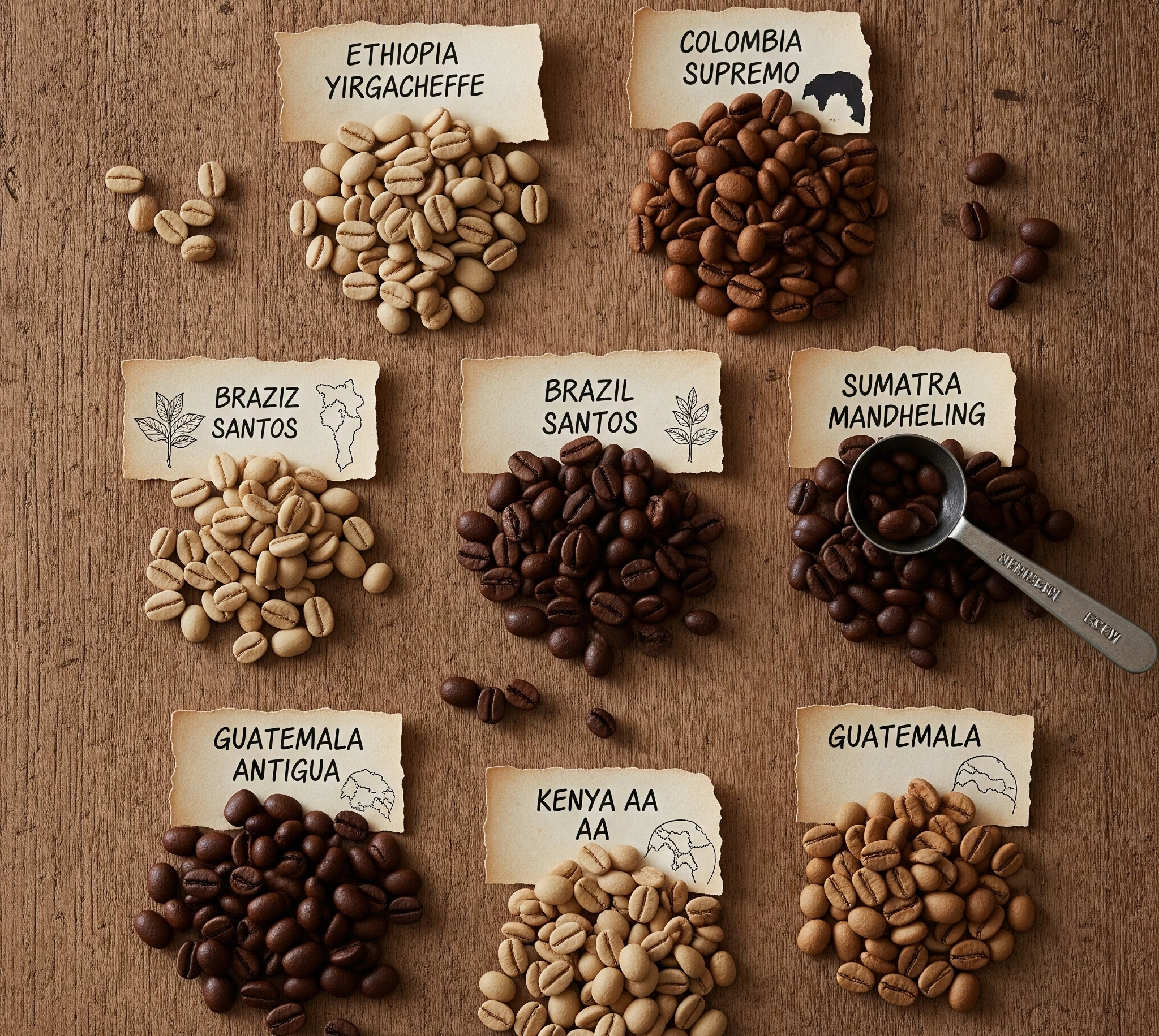 Berbagai jenis biji kopi single origin dari berbagai daerah