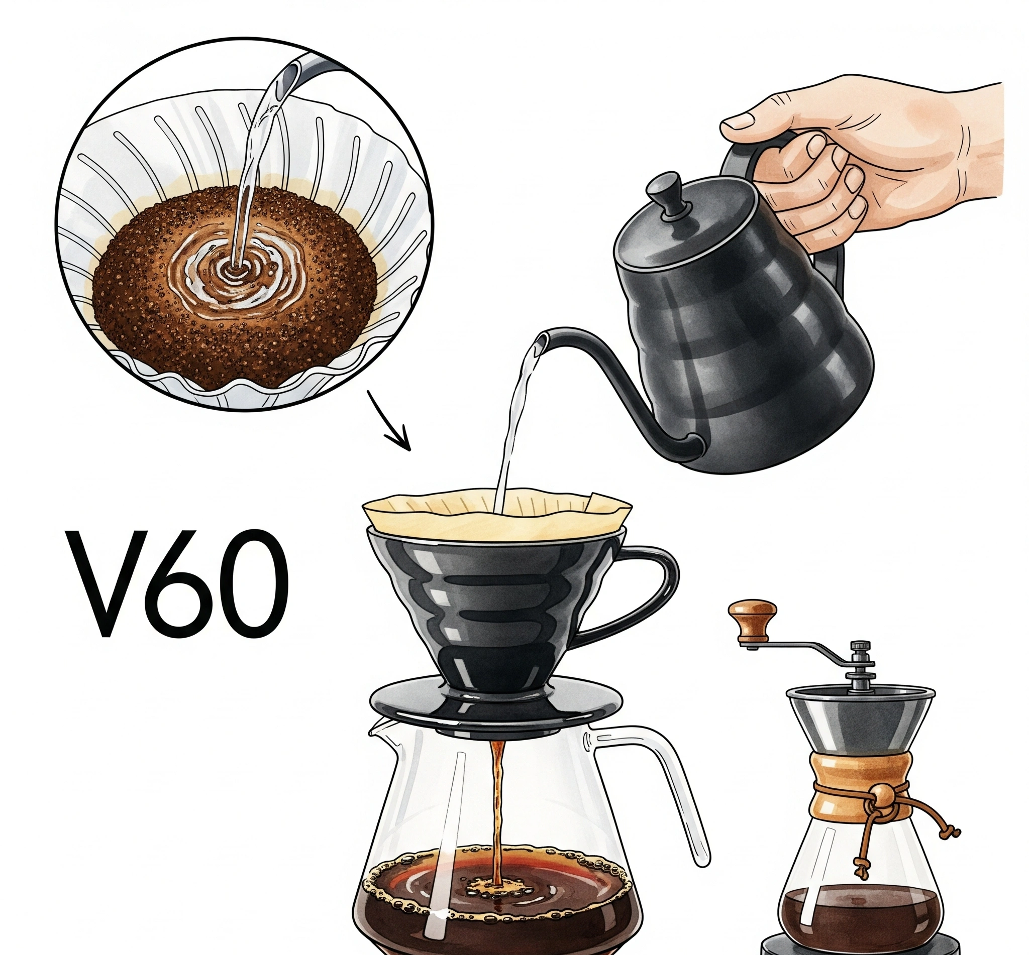 Ilustrasi  Seduh Kopi V60
